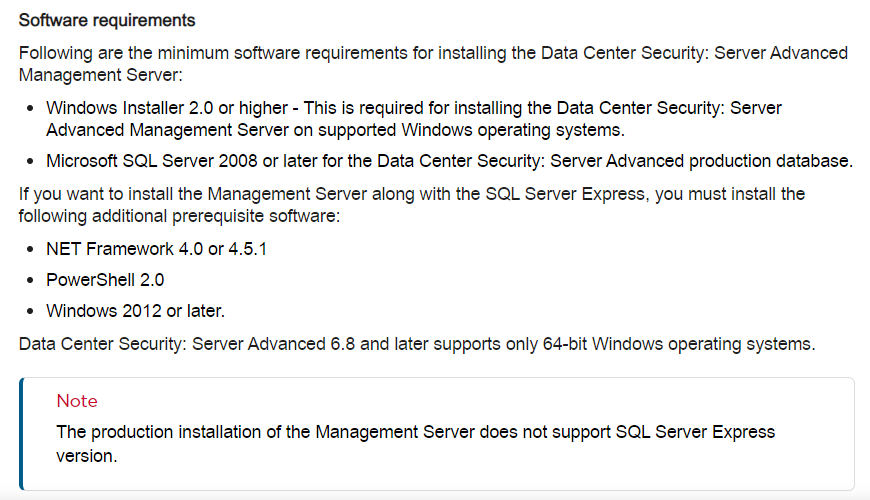  Symantec Data Center Security System Requirements